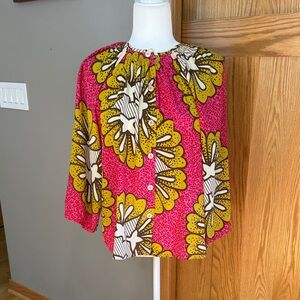 Tucker Pink and Yellow Floral Blouse